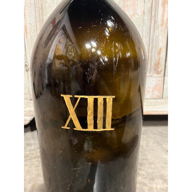 Late 19th Century Large Antique French Hand Blown and Painted Wine Bottle, Normandy, Circa 1880s For Sale - Image 5 of 8