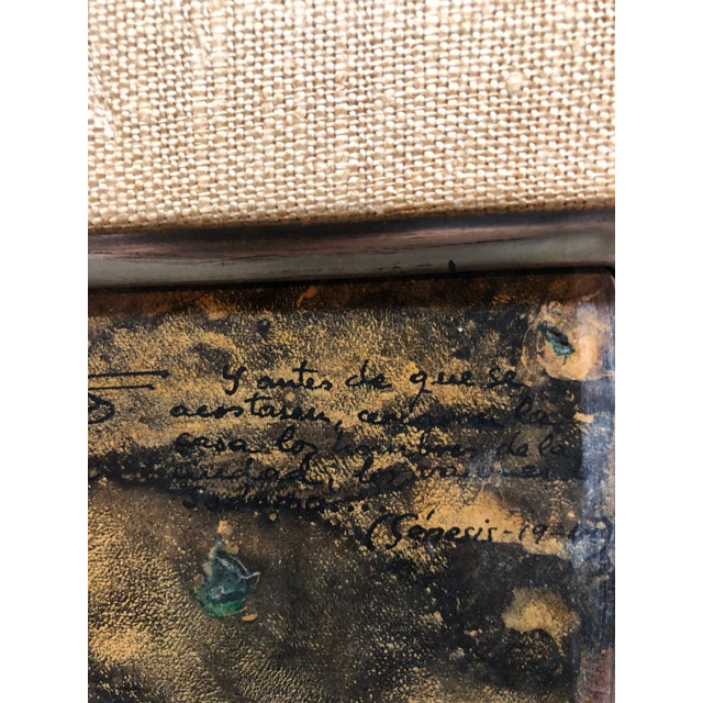 Paint Signed Castro Abstract Expressionist 1960s Latin American Oil Painting Collage, 1964 For Sale - Image 7 of 7