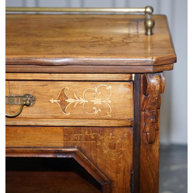 Victorian Pier Glazed Inlaid Walnut Marquetry Music Cabinet, 19th Century For Sale - Image 3 of 18