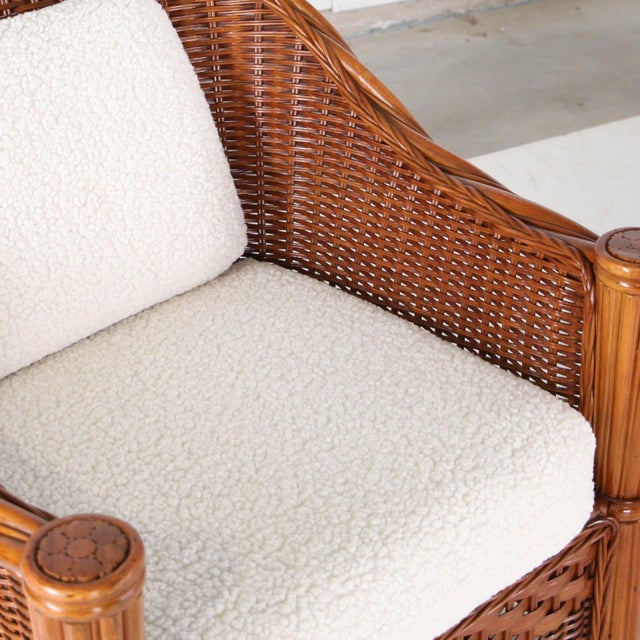 Rattan Living Room Set, 1970s, Set of 3 For Sale - Image 13 of 18