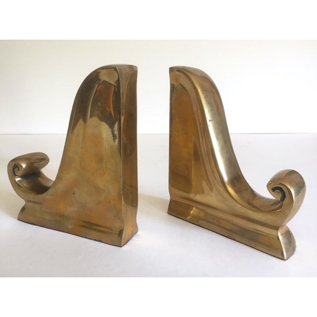 Vintage Mid Century Modern Cast Solid Brass Neoclassical Scroll