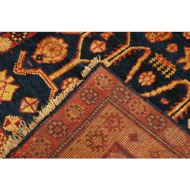 Vintage Samarkand Khotan Traditional Red and Blue Wool Rug For Sale In New York - Image 6 of 6