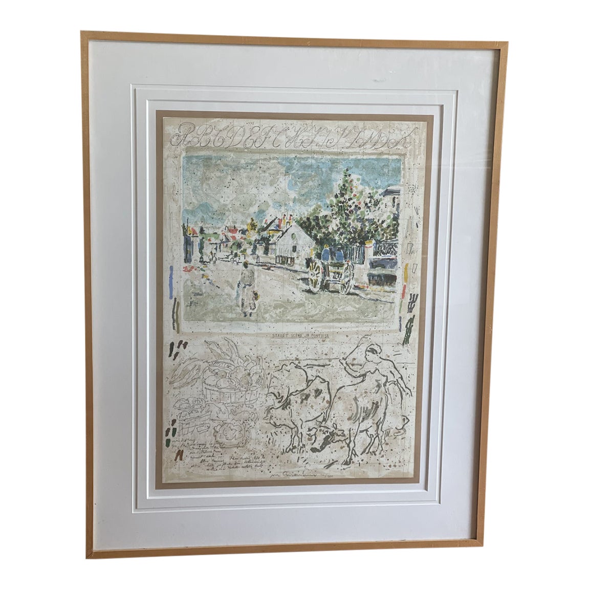 michael-eisemann-street-scene-in-pontoise-color-lithograph-artwork