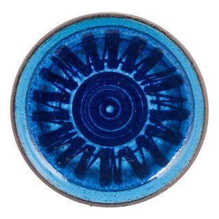 Stoneware Dish in Blue and Navy Blue Tones by Inger Persson for Rörstrand Ateljé, 1960s For Sale
