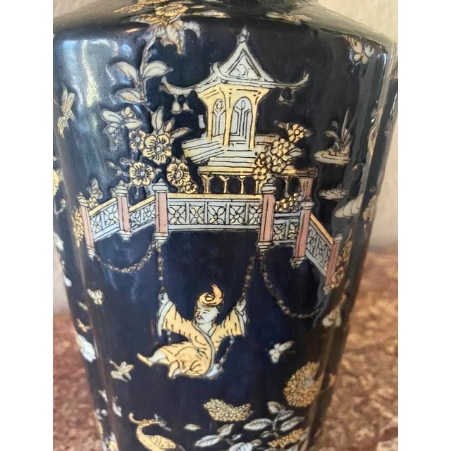 Mid 20th Century Black and Yellow Chinese Famille Noire Vase For Sale - Image 11 of 13
