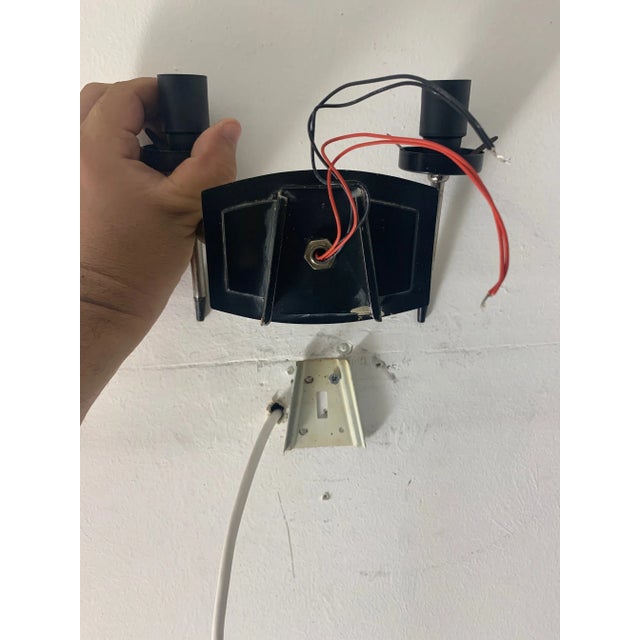 White 1960s Uplight Sconce For Sale - Image 8 of 9