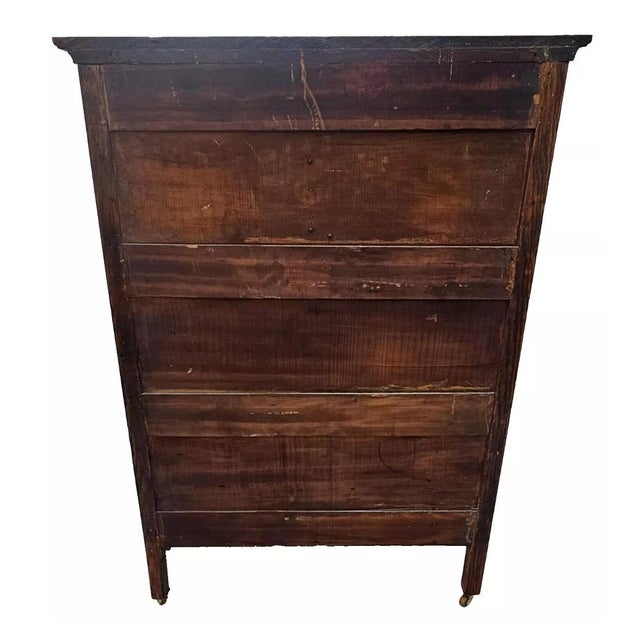 Vintage Victorian Tiger Oak Serpentine Highboy Dresser Chest Circa 1900's For Sale - Image 12 of 12