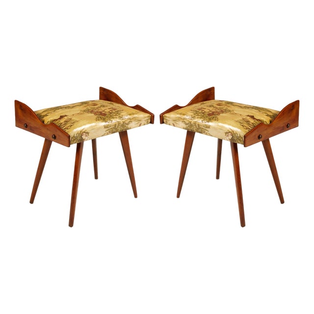 Mid-Century Modern Stools by La Permanente Mobili Cantù, 1950s, Set of 2 For Sale
