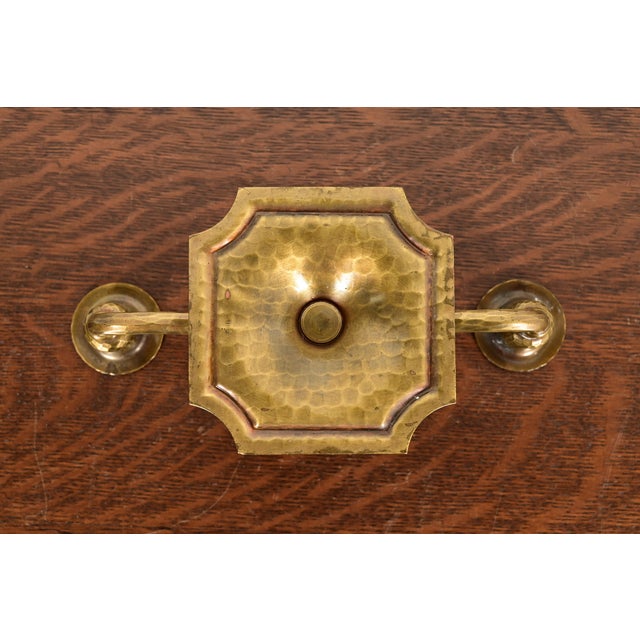 Roycroft Arts & Crafts Brass Finished Hammered Copper Candelabra For Sale - Image 10 of 12