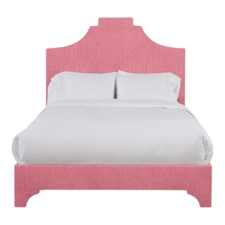 Nadine Queen Bedframe, Rose Linen For Sale