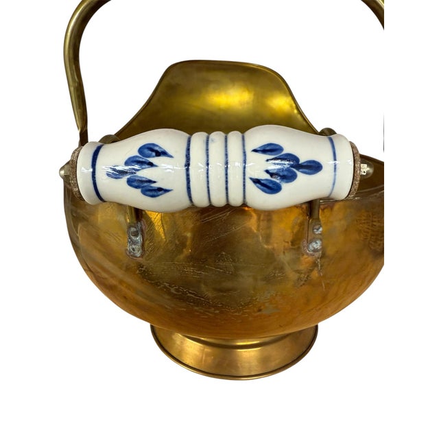 Traditional Brass Fireplace Scuttle Bin For Sale - Image 3 of 6