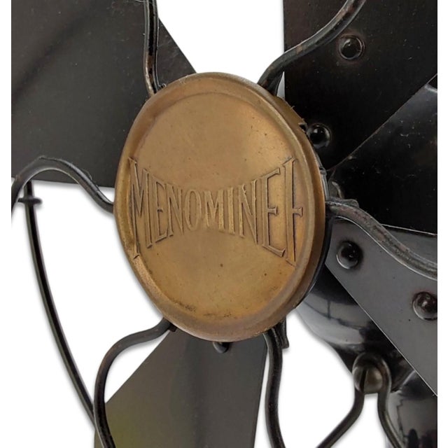 Black Original 1918 Menominee Stationary "Clamshell" Desk Fan For Sale - Image 8 of 10
