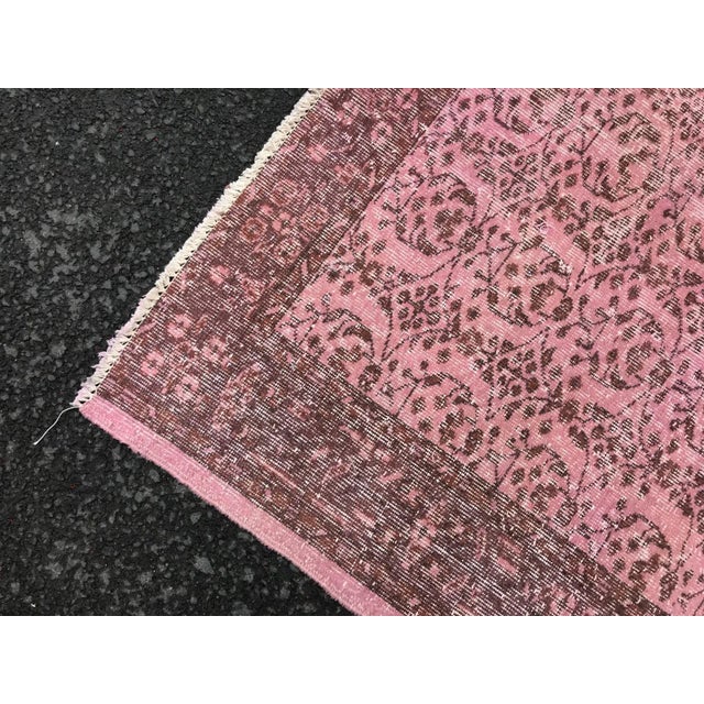 Vintage Bohemian Turkish Pink Rug - 5'8" x 8'10" For Sale - Image 6 of 8