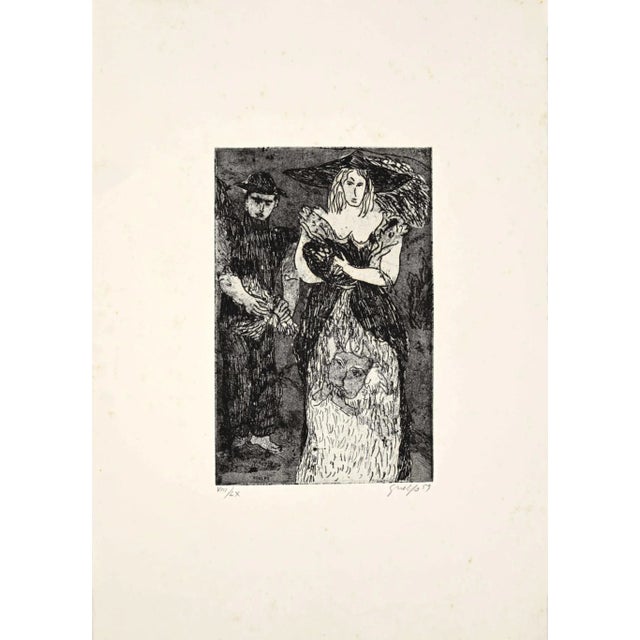Figures 3 is an original etching realized by Guelfo Bianchini in 1959. The artwork is hand-signed by the artist on the...