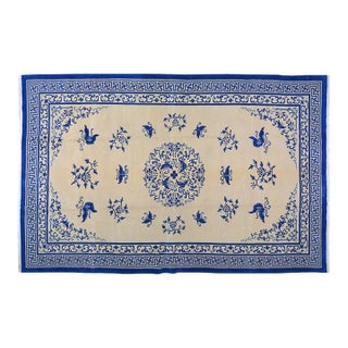 Vintage Chinese Art Deco Hand Knotted Wool Rug,9'10'' X 15'3'' For Sale