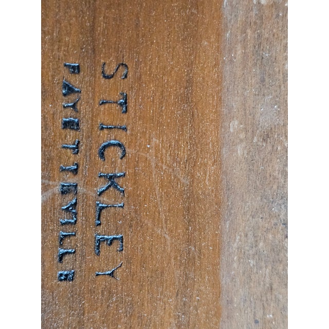 Wood Set of 8 Stickley Chippendale Solid Cherry Dining Chairs Leather Seats Made Usa For Sale - Image 7 of 15