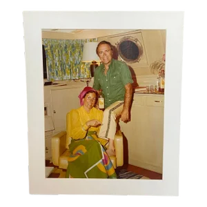 Vintage Lifestyle Photograph of Couple on Sailboat Circa 1976, One of a Series