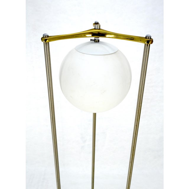 Round 2 Tier Glass Top End Side Table w/ integrated Floor Lamp Mid Century MINT For Sale - Image 10 of 15