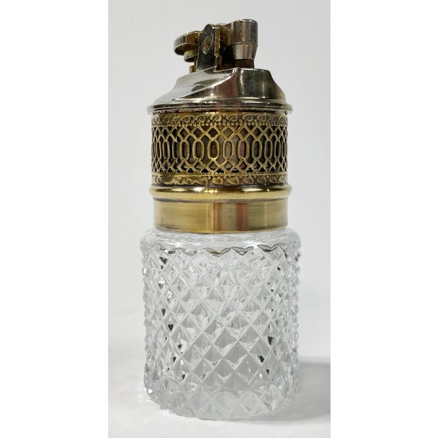 Vintage Brass and Cut Glass Table Lighter Chairish