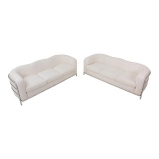 Jonathan De Pas, Donato D'Urbino, and Paolo Lomazzi Pair of Onda 3-Seater Sofas for Zanotta in French Bouclé, 1970 For Sale