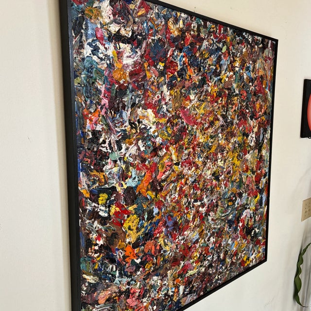 Abstract Framed Abstract Painting on Canvas For Sale - Image 3 of 9