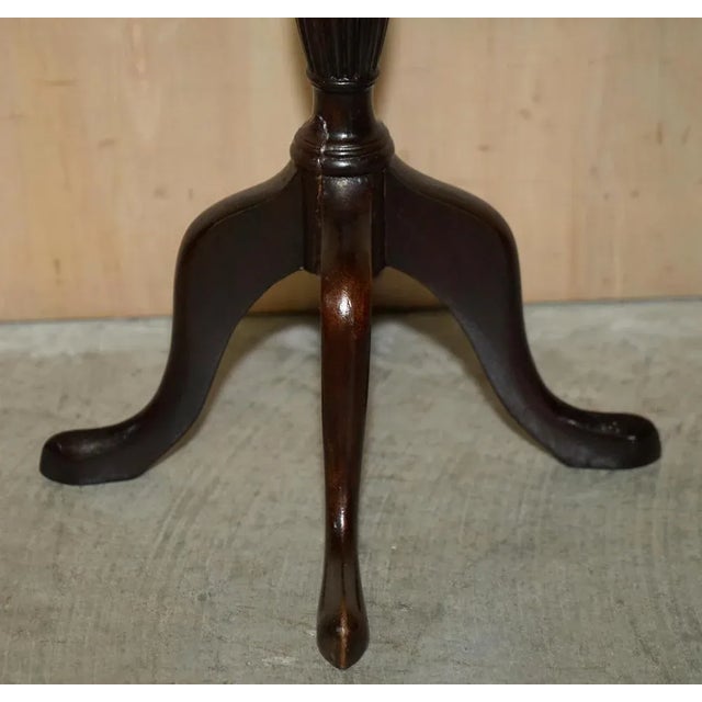 Vintage Oval Hardwood Side Table with Carved Legs and Pie Crust Edge For Sale - Image 6 of 13