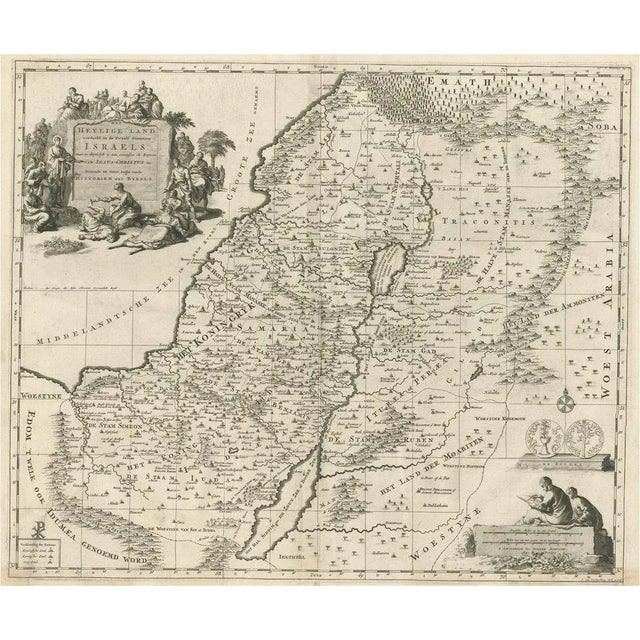 Early 18th Century Map of the Holy Land, 1700 For Sale - Image 5 of 5