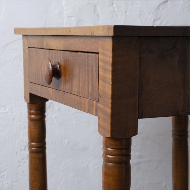 Sheraton Maple One Drawer Stand, 19th Century For Sale - Image 4 of 10