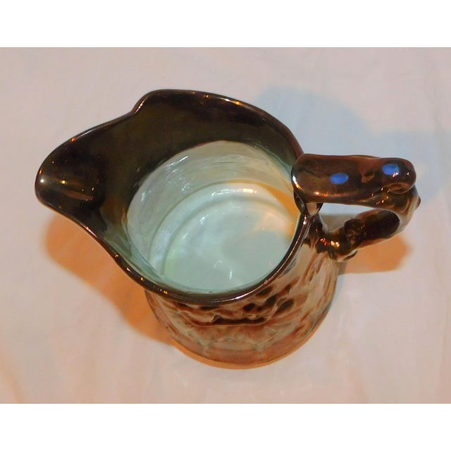 Ceramic Antique Copper Lustre Pitcher For Sale - Image 7 of 8