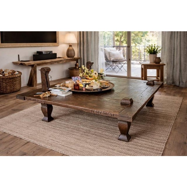 Hand-Carved Antique Javanese Coffee Table — Solid Wood, One-of-a-Kind Stunning hand-carved coffee table from Java/Bali,...