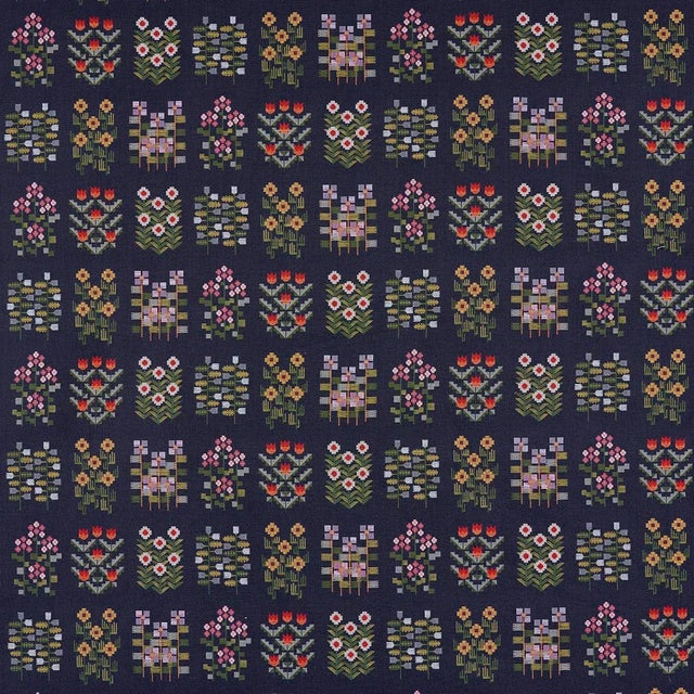 Schumacher Sample - Schumacher Annika Floral Tapestry, Multi on Navy For Sale - Image 4 of 4