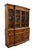 SAGINAW FURNITURE Flame Mahogany Traditional Duncan Phyfe Style 66" Breakfront Secretary China Cabinet w. Bubble Glass 84"...