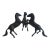 1970s Hollywood Regency Solid Bronze Triple Rearing Stallion Figurine – Single Integrated Piece For Sale