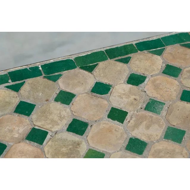 Vintage Art Deco Console Table in Patinated Iron and Tiles, 1950s For Sale - Image 4 of 16