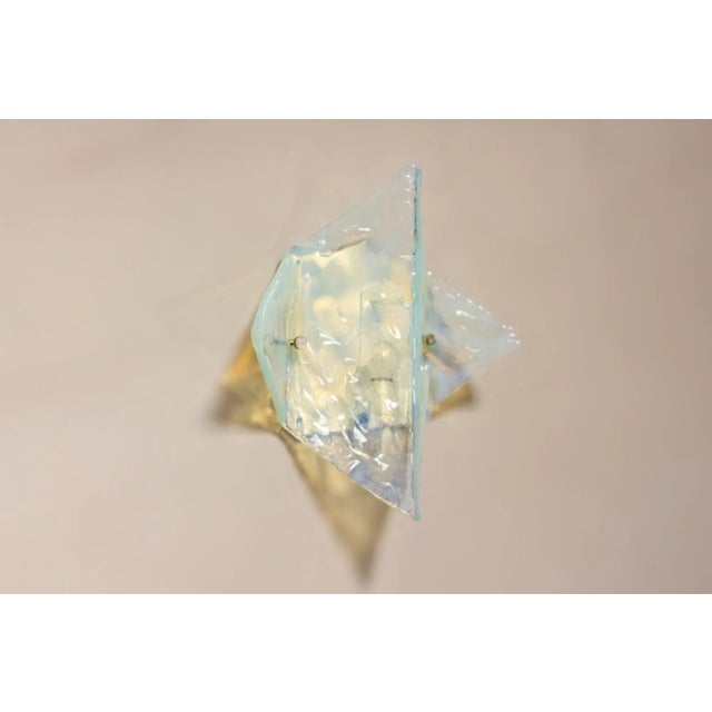 AVMazzega Wall Lamp in Light Blue Murano Glass from Mazzega, Italy, 1970s For Sale - Image 4 of 14