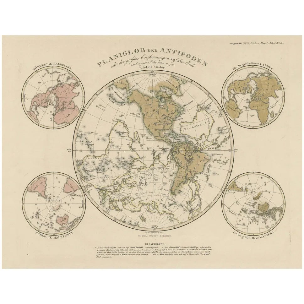 Global Projection Map, 1857 | Chairish