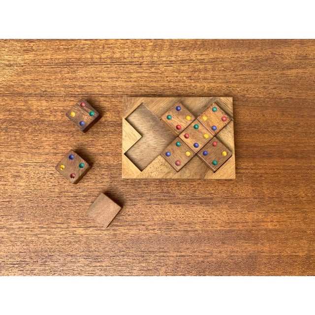 Mid-Century Scandinavian Teak Dice Game Toy Deco, 1960s, in Very Good conditions. Designed 1960 to 1969