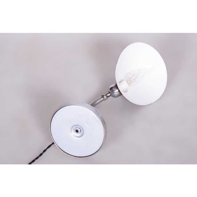 Bauhaus Chrome Table Lamp attributed to Frant Anyz, Czechia, 1920s For Sale - Image 11 of 12