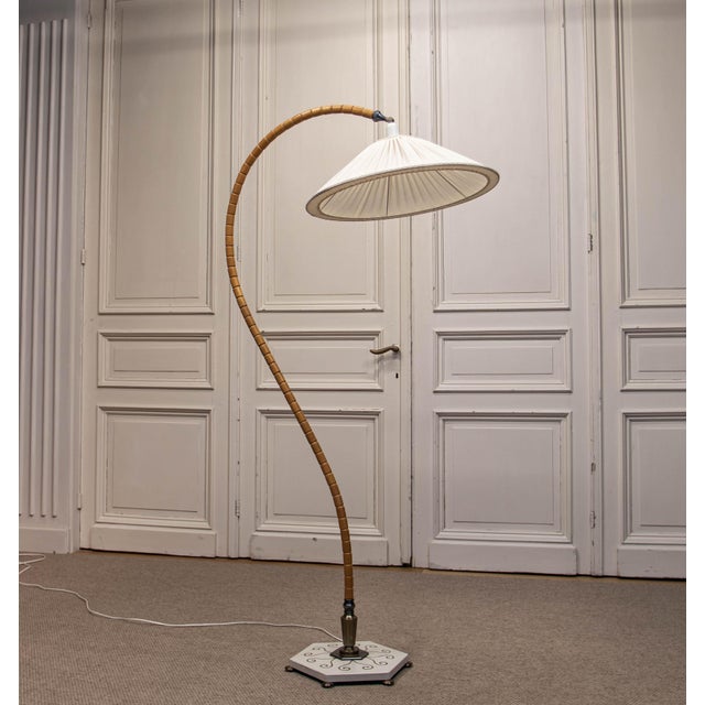 Vintage Swedish Grace Arc Floor Lamp, 1940s For Sale - Image 4 of 12
