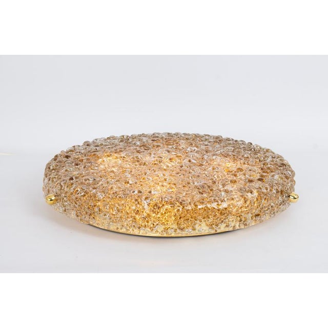 Metal Round Murano Amber Bubble Flushmount Light attributed to Hillebrand, Germany, 1970s For Sale - Image 7 of 10