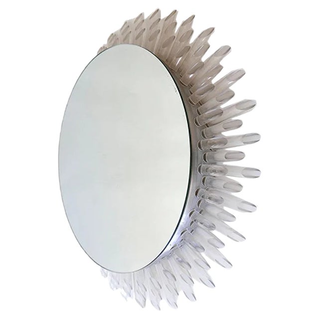 Large German Mid-Century Modern Sunbeam Mirror, 1970s For Sale