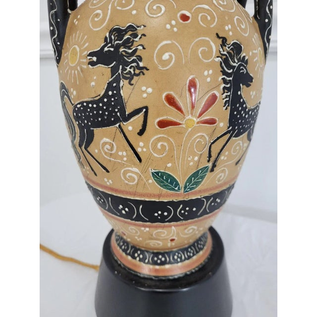 Italian Mid-Century Modern Ars Artigiana Deruta Hand Crafted Ceramic Table Lamp For Sale - Image 4 of 10