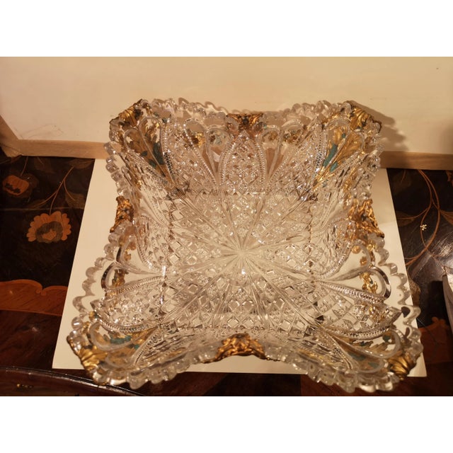 Gold Crystal and Brass Centerpiece Vase For Sale - Image 8 of 18