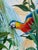 Wood Monumental Vintage Tropical Macaw Oil Painting Attributed to the Lee Reynolds Vanguard Studios For Sale - Image 7 of 12