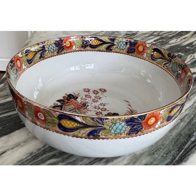 Antique Frederich Rhead Wood & Sons Wincanton Imari Style Large Serving Bowl For Sale - Image 14 of 14