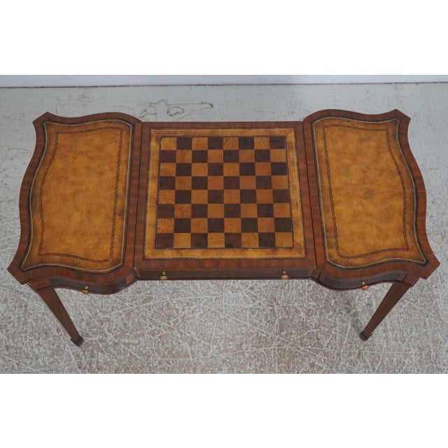 Maitland - Smith Maitland Smith Leather Top Games Table For Sale - Image 4 of 18