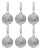 Metallic Shiny Silver Ball Ornaments, Set of 6, 3.25" For Sale