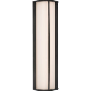 Barbara Barry for Visual Comfort Signature Phinn 18" Linear Bath Sconce in Modern Iron with White Glass For Sale