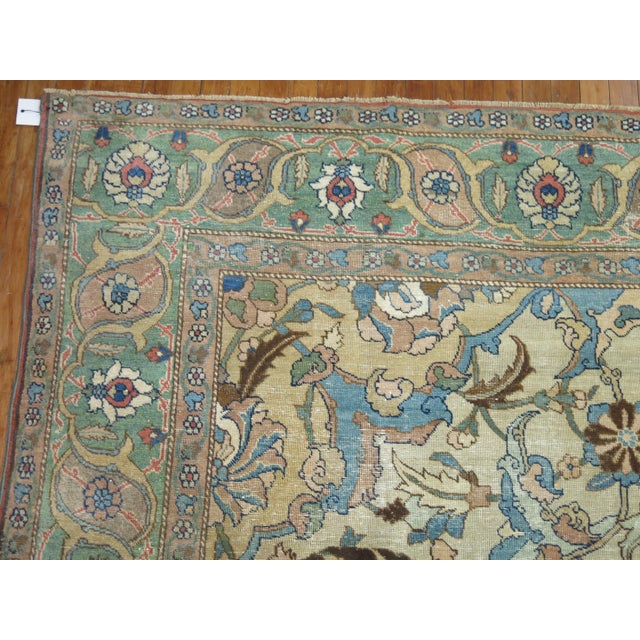Textile Antique Persian Tabriz Decorative Room Size Rug - 9' x 12'3" For Sale - Image 7 of 18