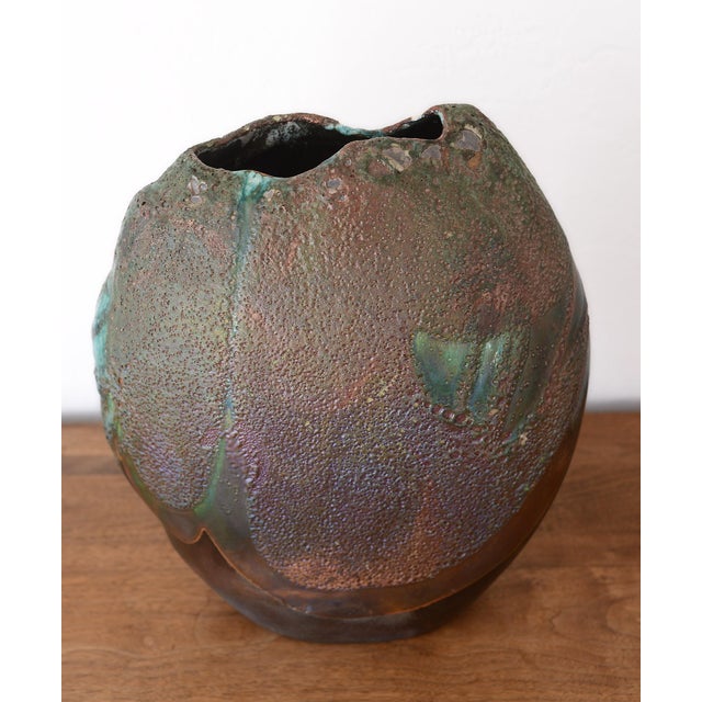 Tony Evans Monumental Vintage Tony Evans Raku Vase For Sale - Image 4 of 12